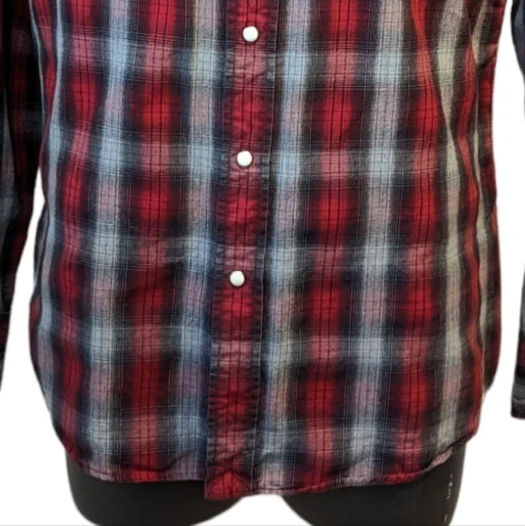 Cremieux red plaid western shirt large - Picture 3 of 8